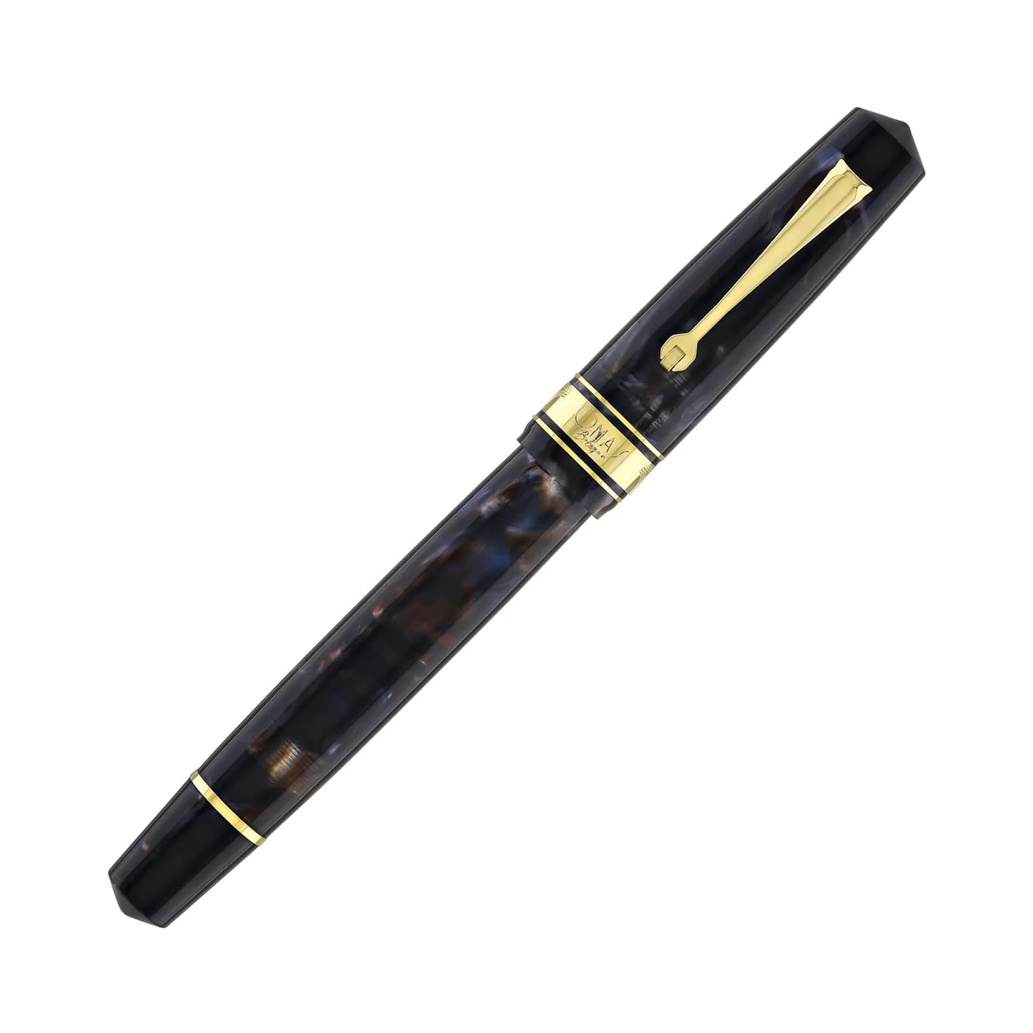 Omas Bologna Fountain Pen - Galassia with Gold Trim