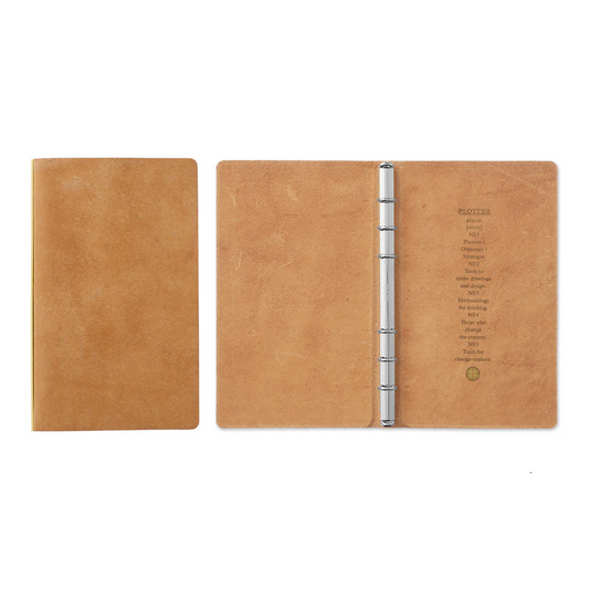 PLOTTER Bible Size Pueblo 6-Ring Leather Binder - Beige