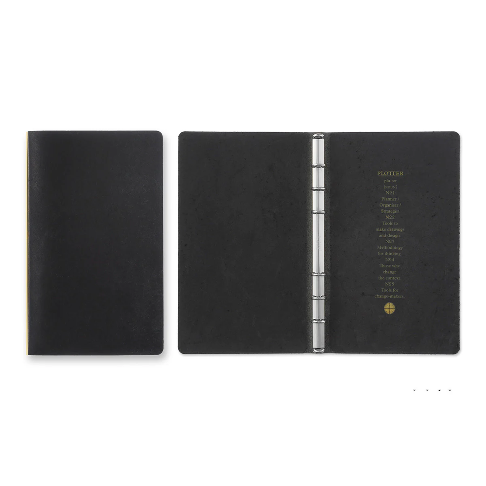 PLOTTER Bible Size Pueblo 6-Ring Leather Binder - Black