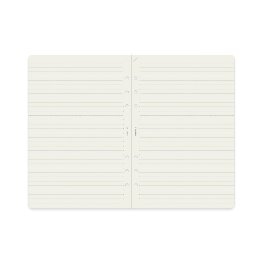 PLOTTER Refill Memo Pad 6mm Ruled (80 Sheets) - A5 Size