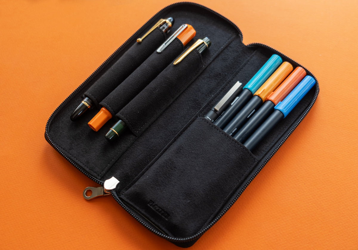 PLOTTER Long Zipper Pen Case - Black