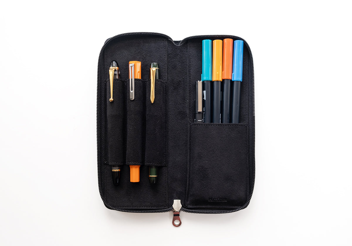 PLOTTER Long Zipper Pen Case - Black