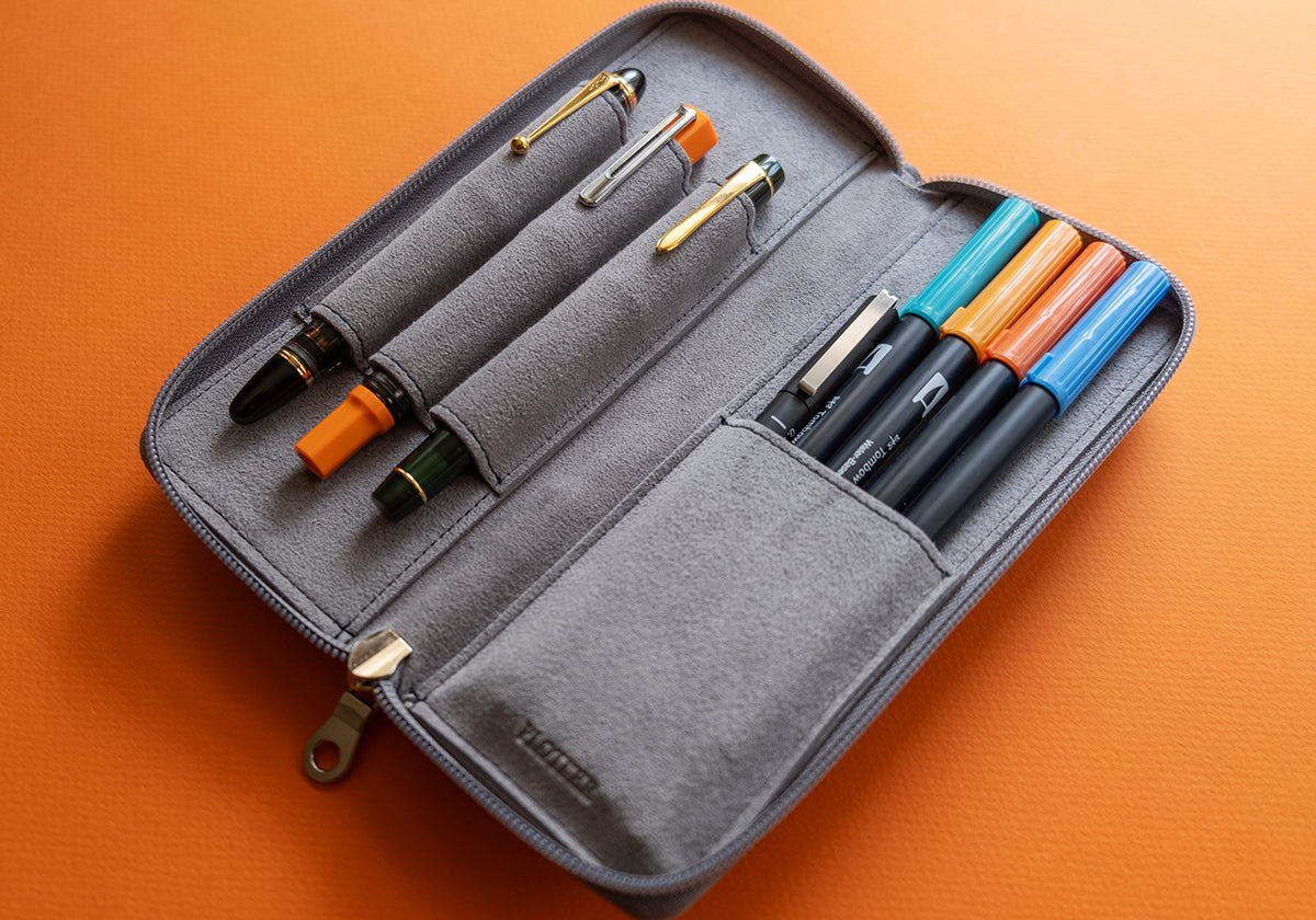 PLOTTER Long Zipper Pen Case - Navy