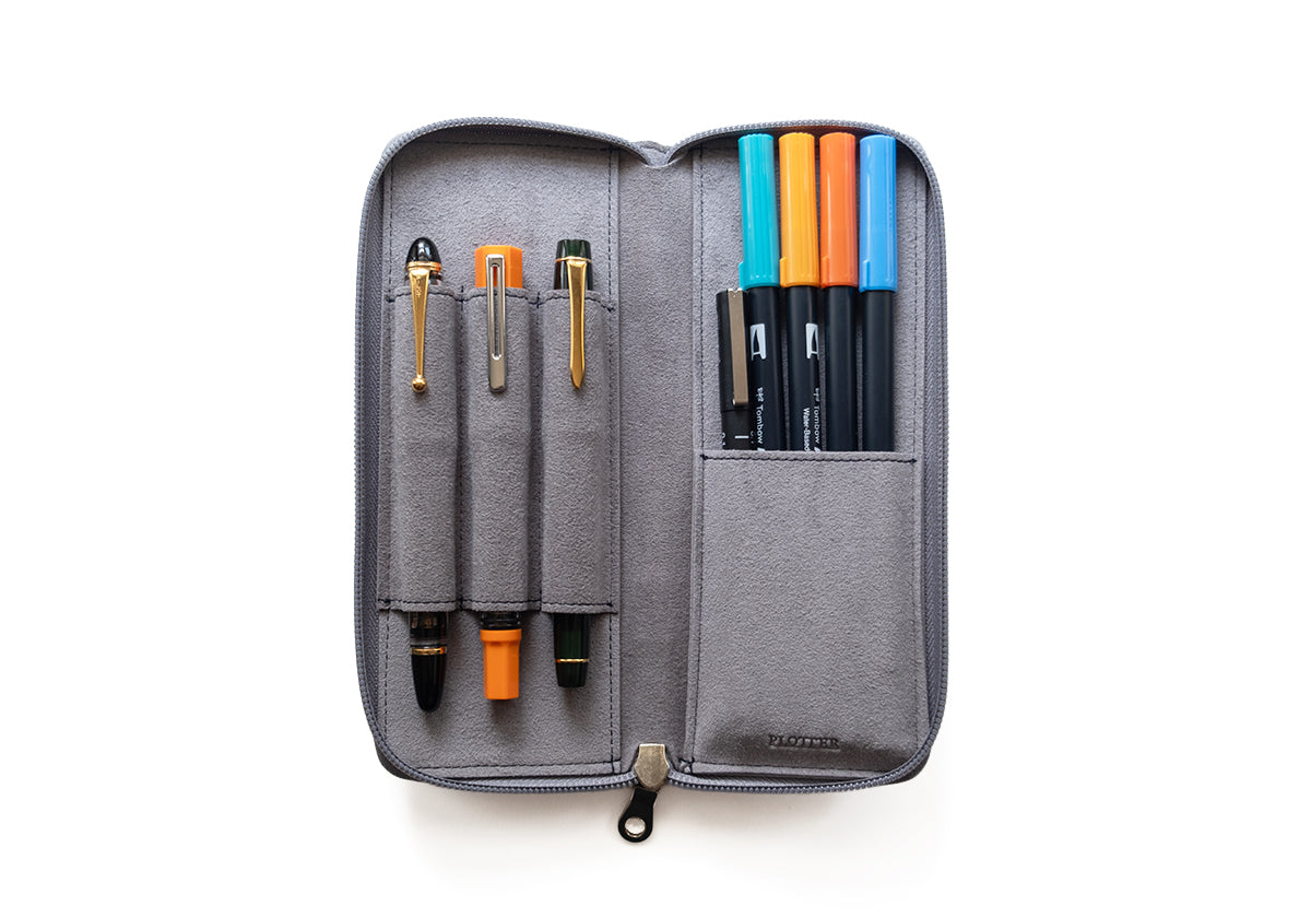 PLOTTER Long Zipper Pen Case - Navy