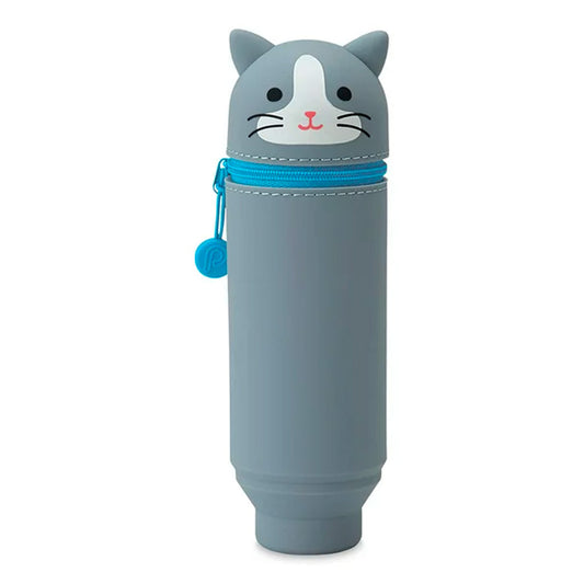 PuniLabo Stand Up Pen Case - Gray Cat