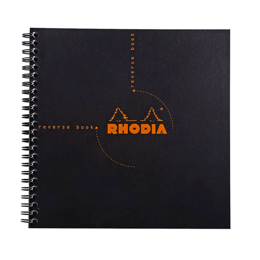 Rhodia Reverse Wirebound Graph Notebook  - Black