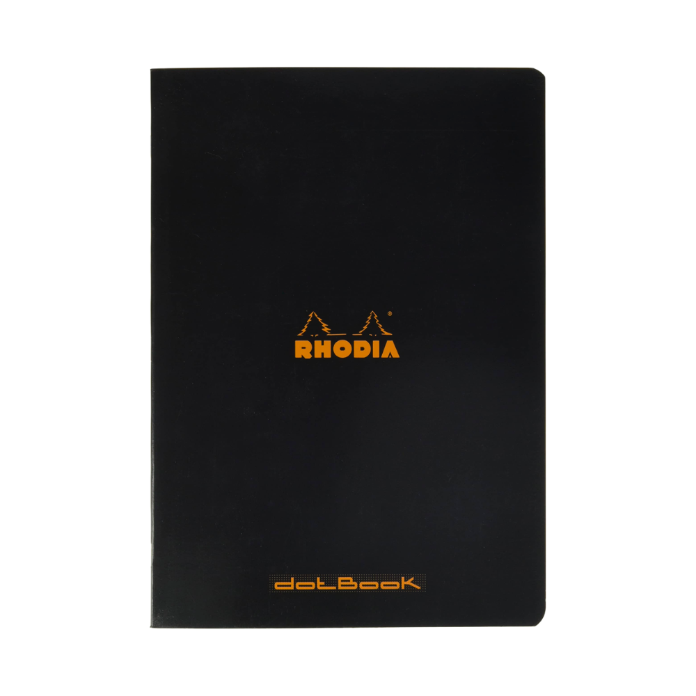 Rhodia Side Staplebound A4 Dot Grid Notebook - Black