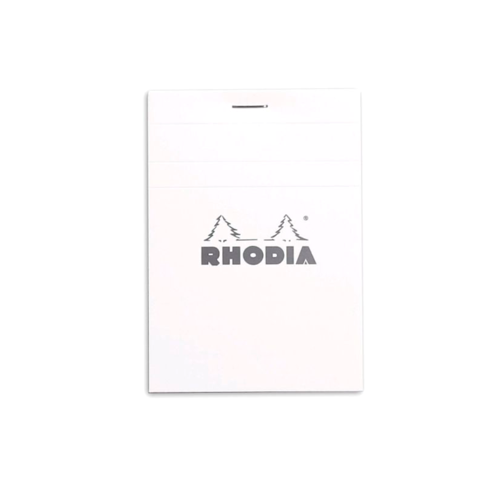 Rhodia #11 Top Staplebound Lined A7 Notepad - Ice White