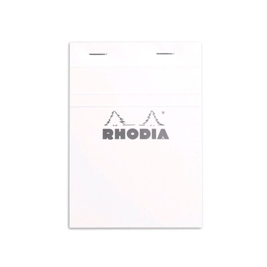 Rhodia #13 Top Staplebound Lined A6 Notepad - Ice White