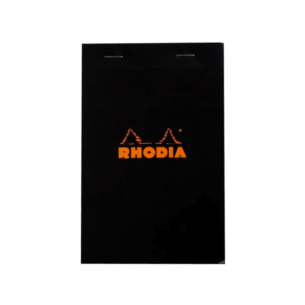 Rhodia #14 Top Staplebound Graph A6+ Notepad - Black