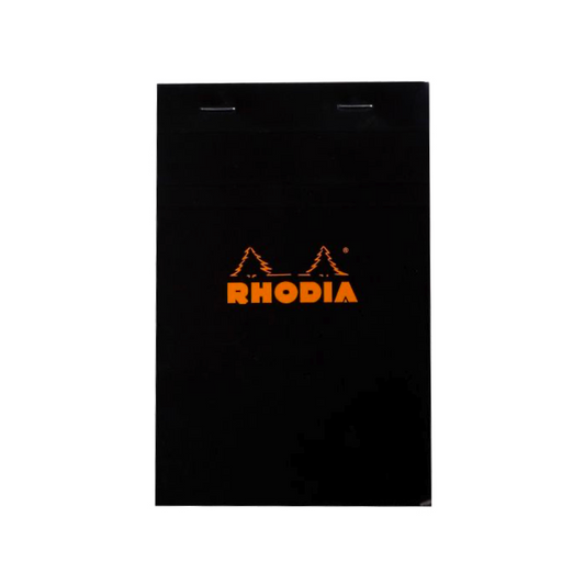 Rhodia #14 Top Staplebound Lined A6+ Notepad - Black