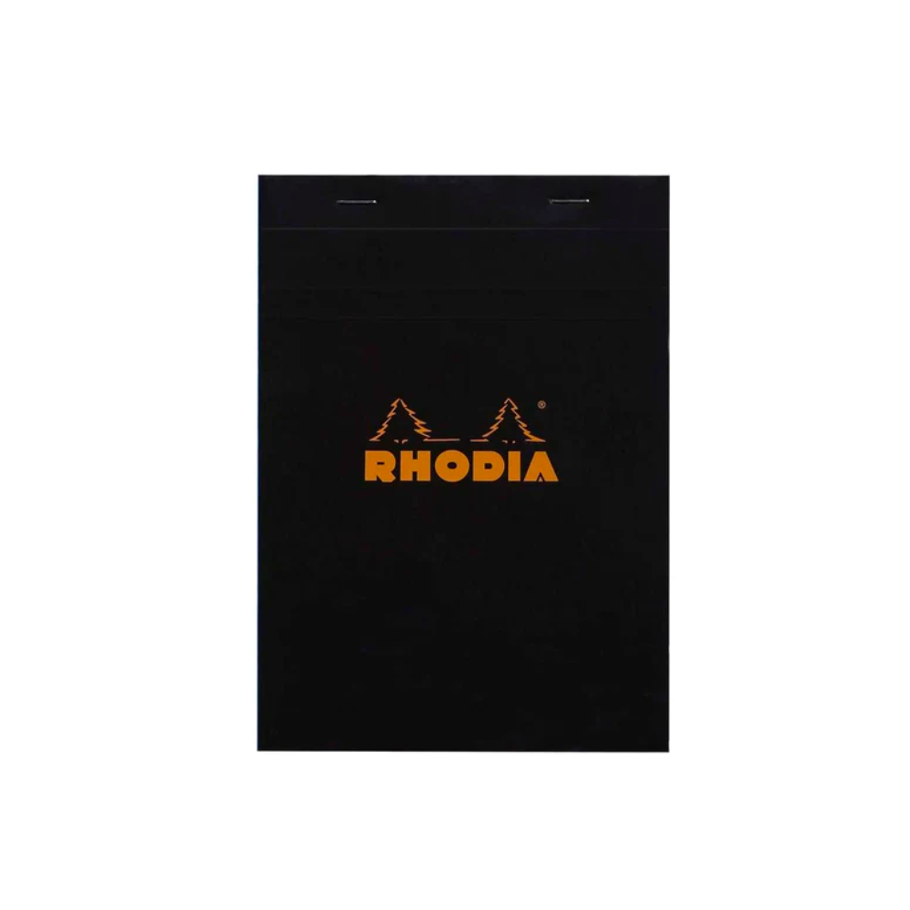 Rhodia #16 Top Staplebound Blank A5 Notepad - Black