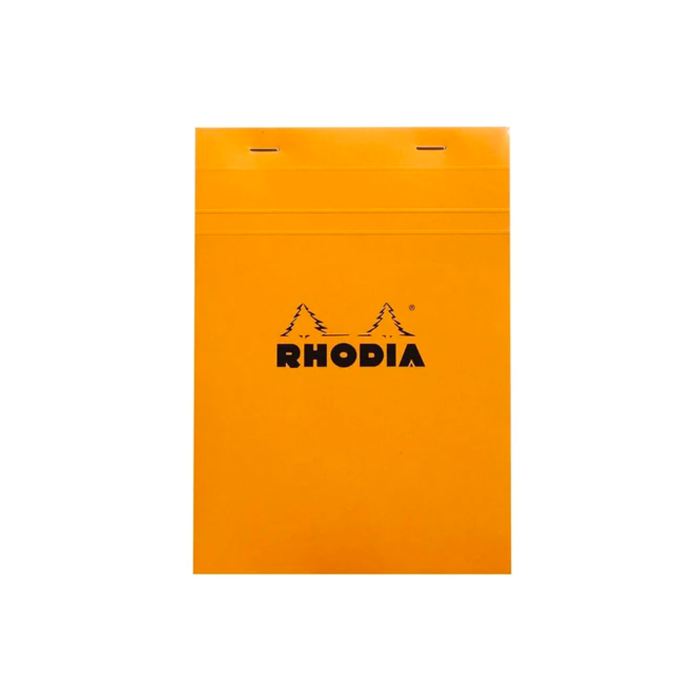 Rhodia #16 Top Staplebound Blank A5 Notepad - Orange