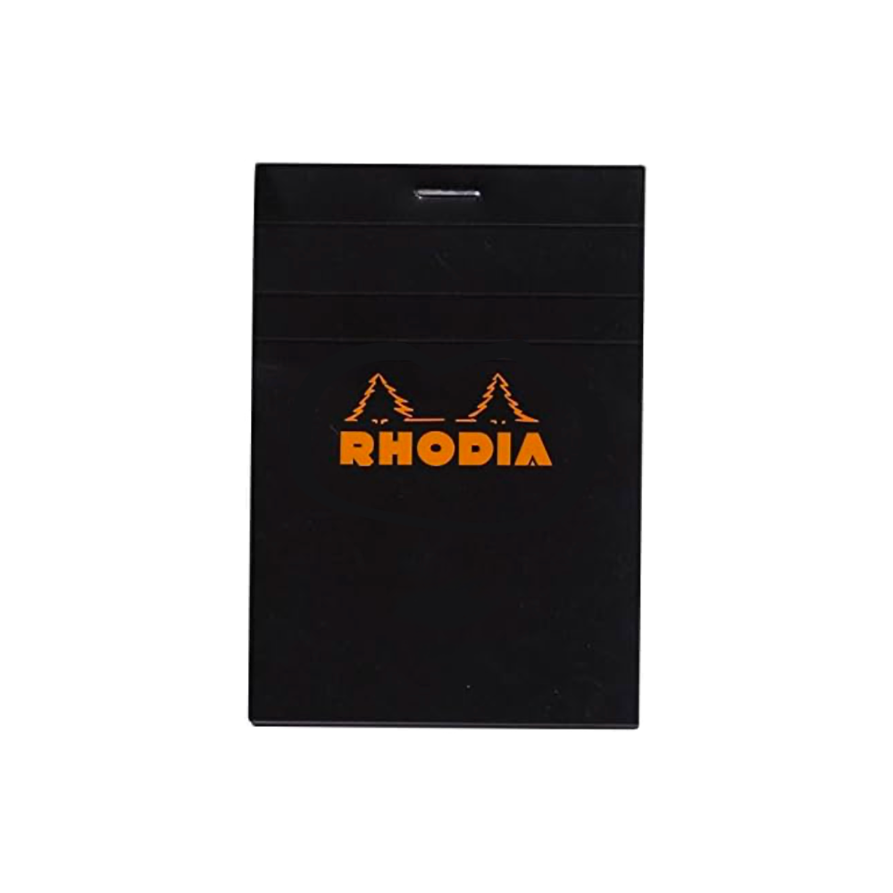 Rhodia #12 R Premium Top Staplebound Lined Notepad (A7+) - Black