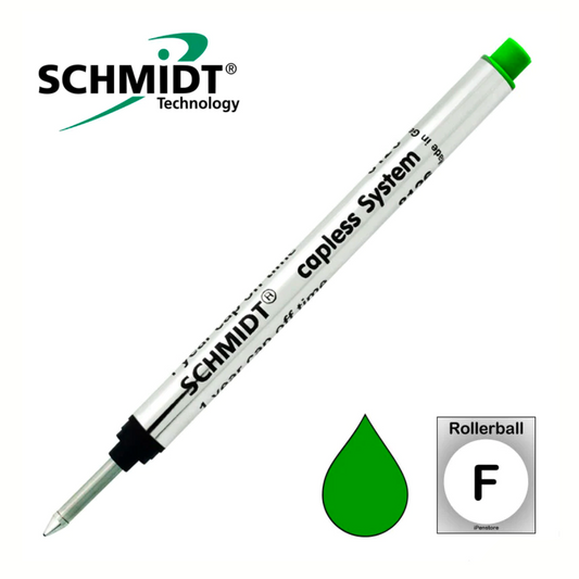 Schmidt Long Capless Rollerball Refills - Green (Fine-.6mm)