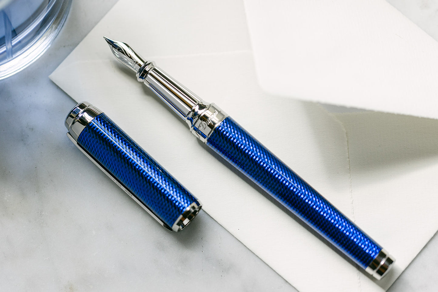 S.T. Dupont Eternity XL Fountain Pen - Blue Guilloche