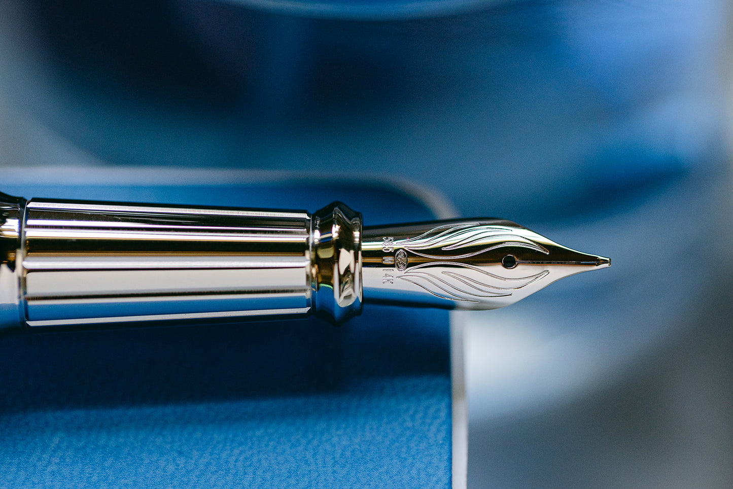 S.T. Dupont Eternity XL Fountain Pen - Blue Guilloche