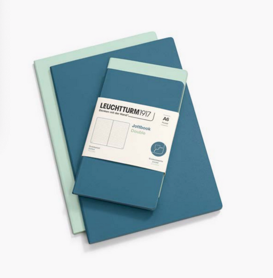 Leuchtturm1917 Jottbook A6 Pocket Flexcover Ruled Notebook Set - Mint Green & Stone Blue