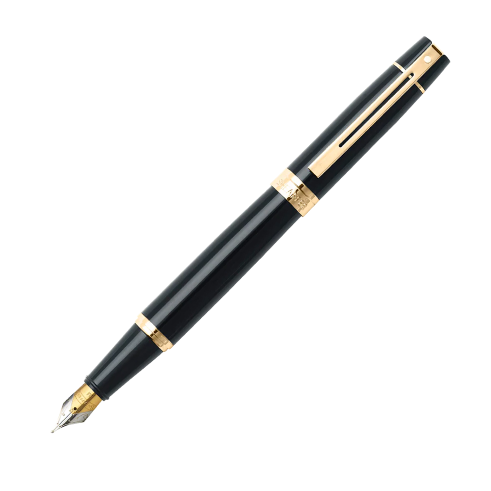 Sheaffer 300 Fountain Pen - Black with Gold