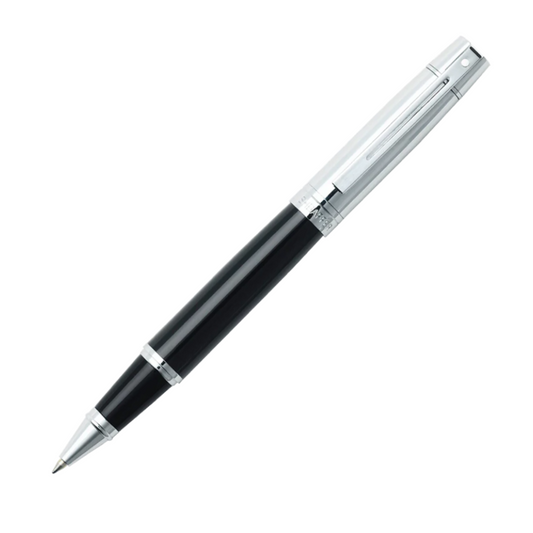 Sheaffer 100 Fountain Pen - Glossy Black Brushed Chrome