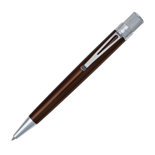 Retro 51 Tornado Classic Lacquer Rollerball - Brown with Chrome Trim