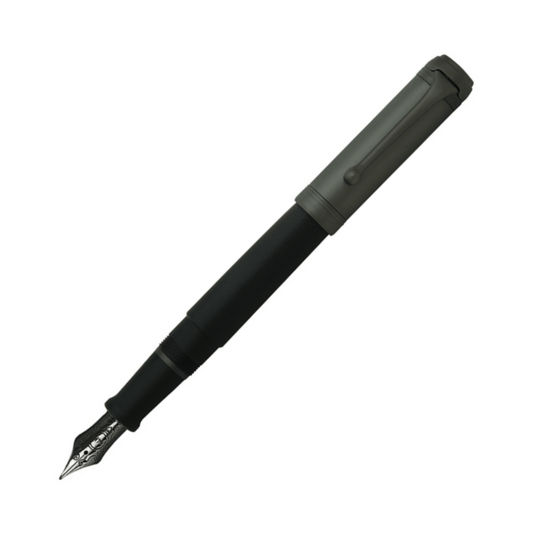 Aurora Talentum Fountain Pen - Black OPS with Ruthenium Metal Cap