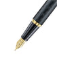 Sheaffer 300 Fountain Pen - Engraved Black with Chrome Cap and Gold Trims