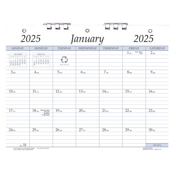 Payne 2025 3 Hole Punched Monthly Calendar (8.5" x 11")