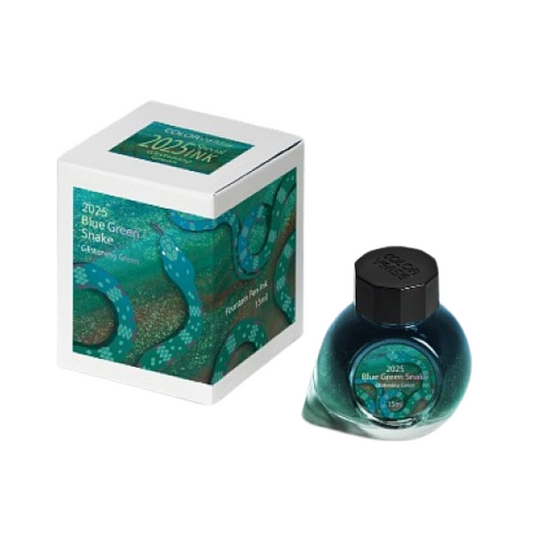 Colorverse Blue Green Snake (15ml) Bottled Ink (2025 Special Ink, Glistening Silver)