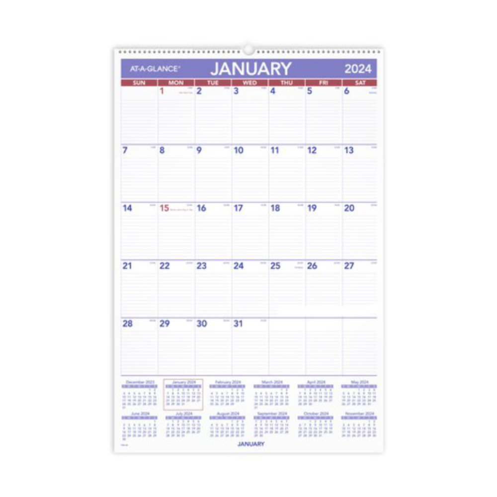 AT-A-GLANCE 2025 Dated Wall Calendar - 15" x 22"