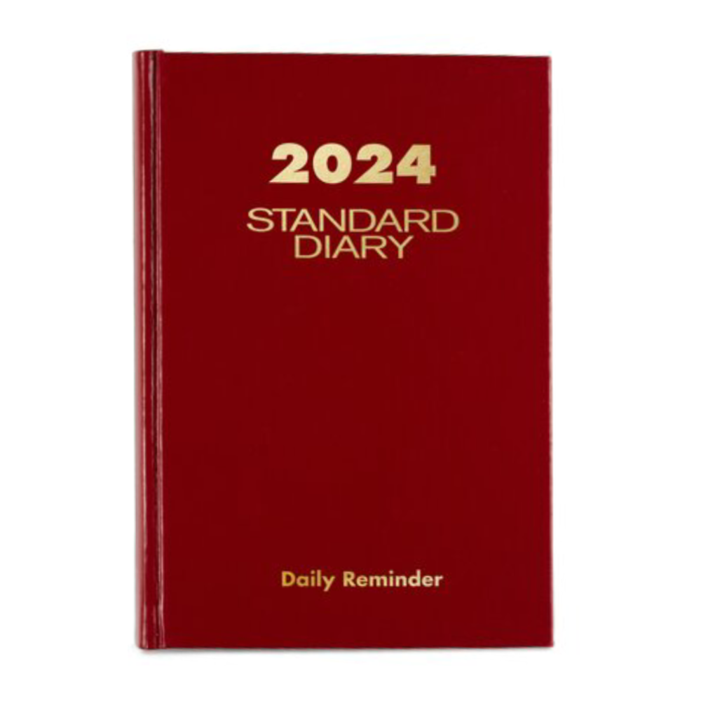 AT-A-GLANCE Standard Diary 2025 Daily Reminder (5 1/2" x 8") - Red