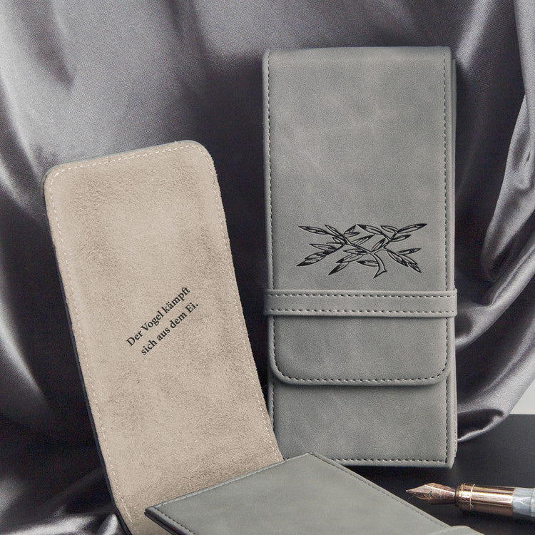 Wearingeul 3 Pen Leather Pouch - Demian