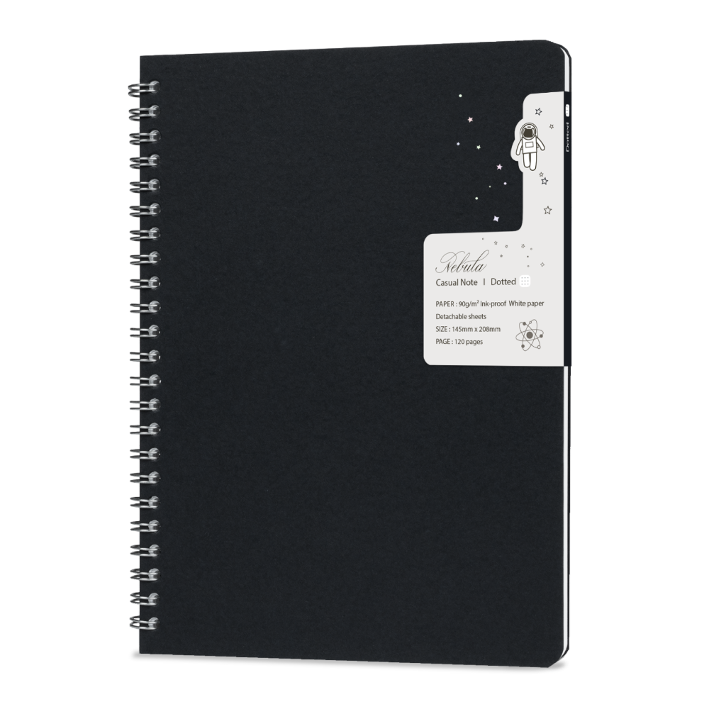 Colorverse Nebula A5 Casual Notebook - Black Plain