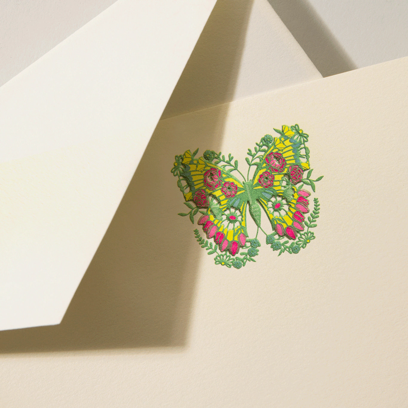 Crane Floral Butterfly Card (10 ea)