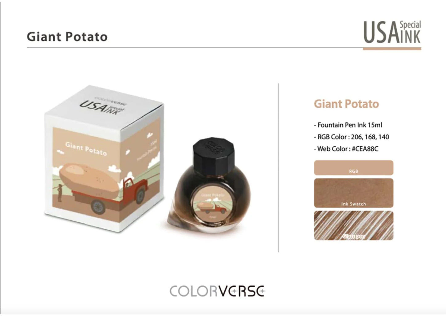 Colorverse Giant Potato (15ml) Bottled Ink (USA Special Series, Idaho)