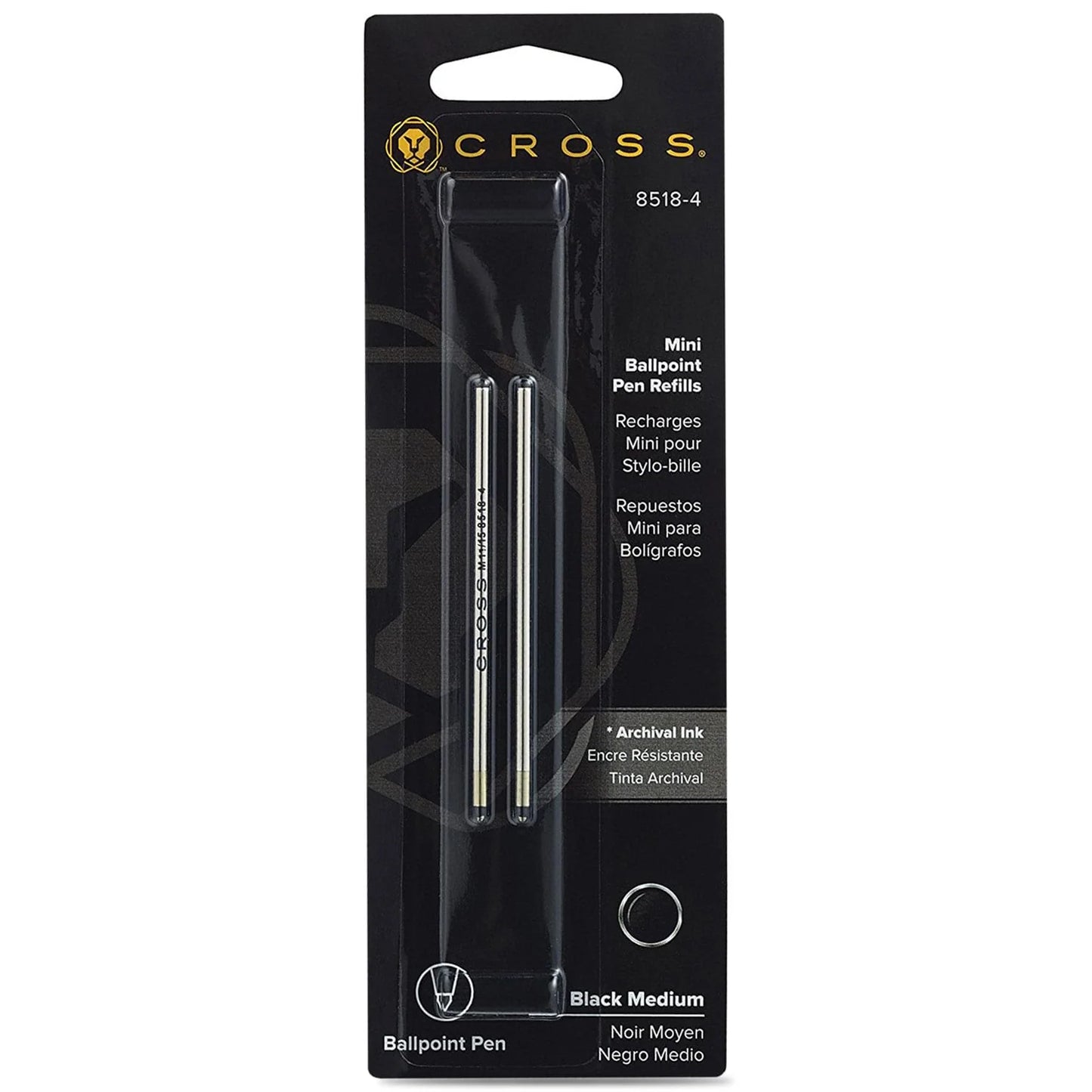 Cross Mini Ballpoint Refill - Medium Black (2ea)