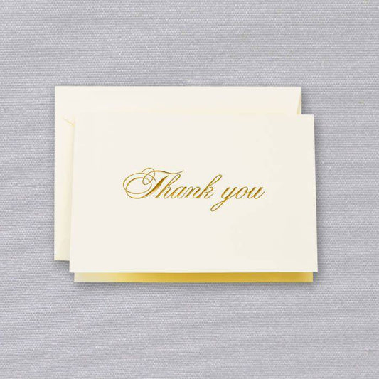 Crane Gold Script Thank You Note (10 ea)