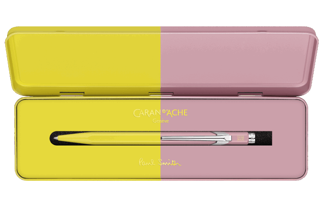 Caran d'Ache 849 Paul Smith Ballpoint - Chartreuse Yellow/Rose Pink (Special Edition)