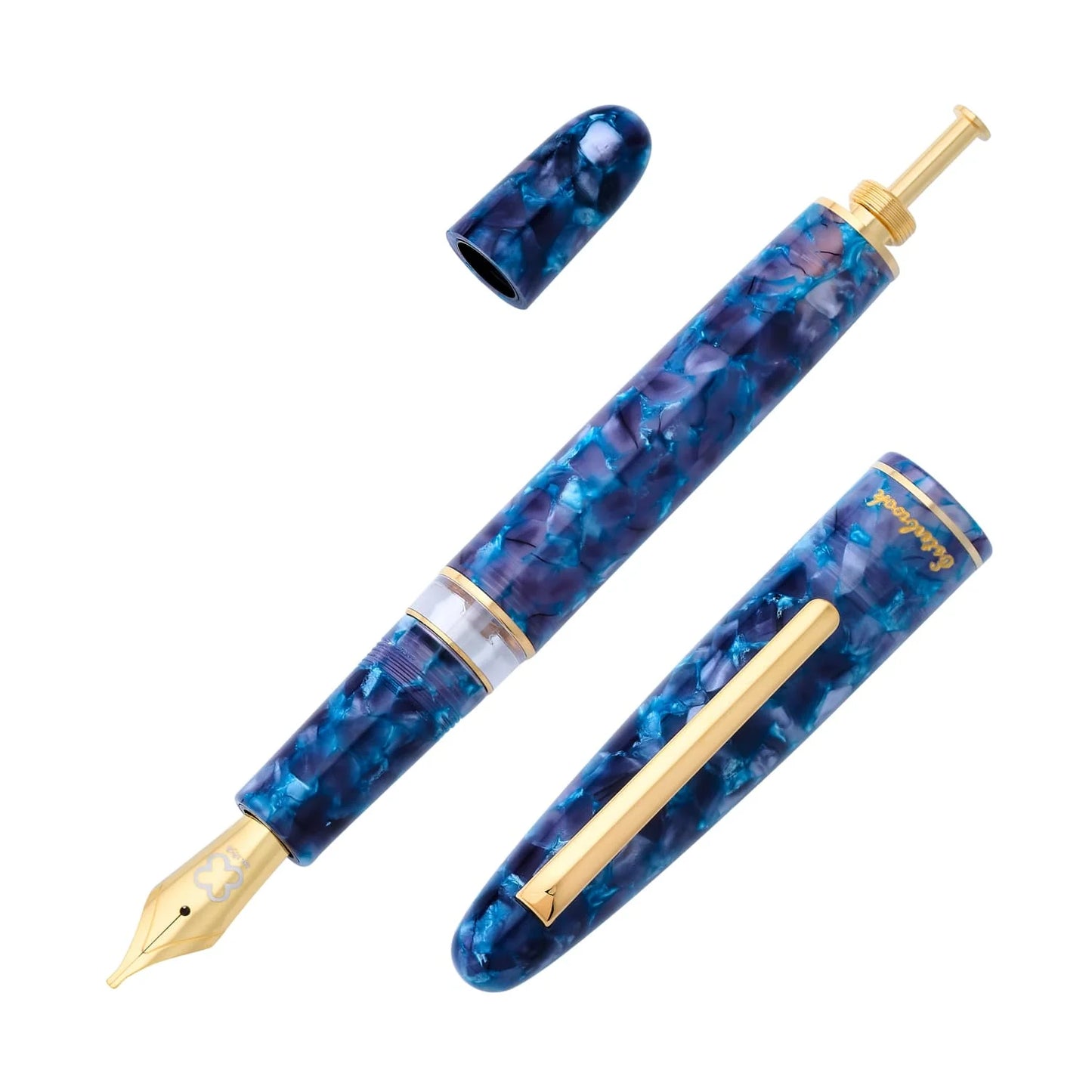 Esterbrook Estie Piston Fountain Pen - Blue Moon with Gold Trim (Button Fill - Limited Edition)