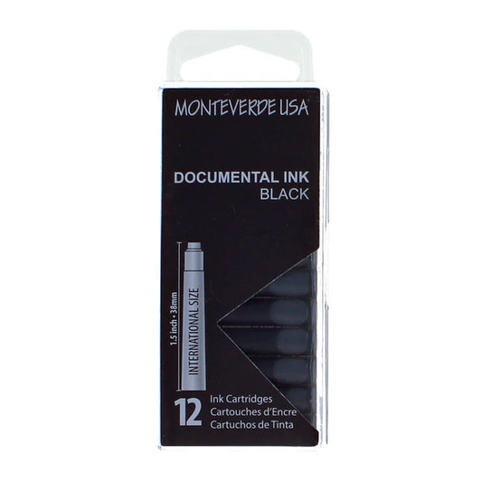 Monteverde Documental Black Ink Cartridges (Set of 12)