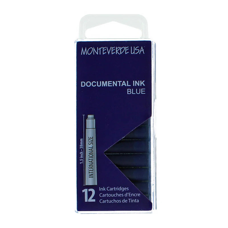 Monteverde Documental Blue Ink Cartridges (Set of 12)