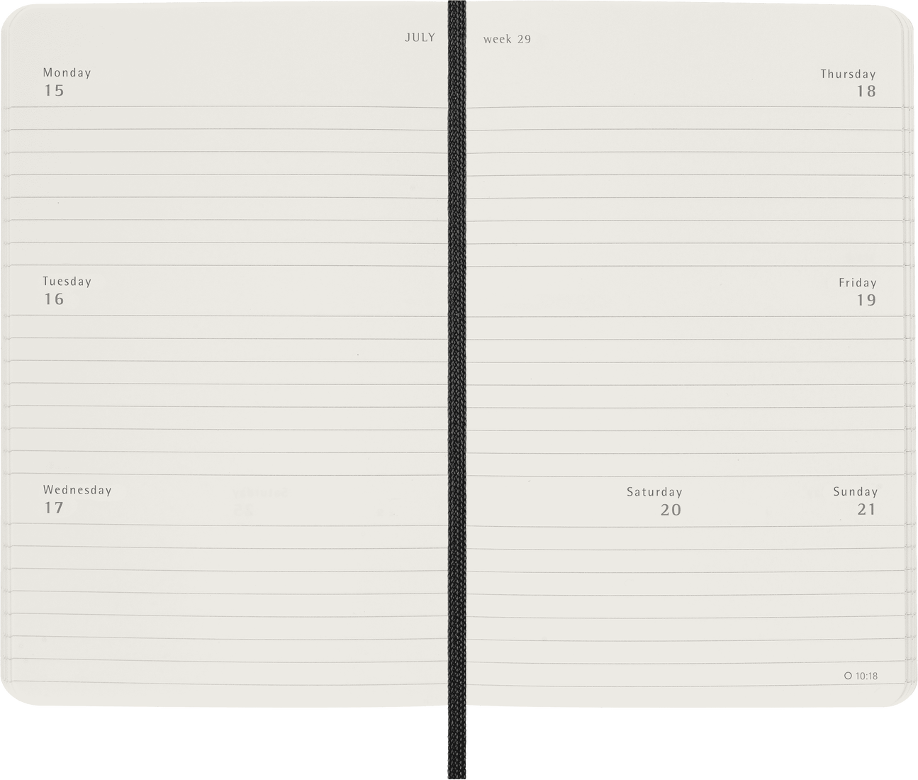 Moleskine 2024 Pocket Softcover Classic Weekly Horizontal Planner - Bl