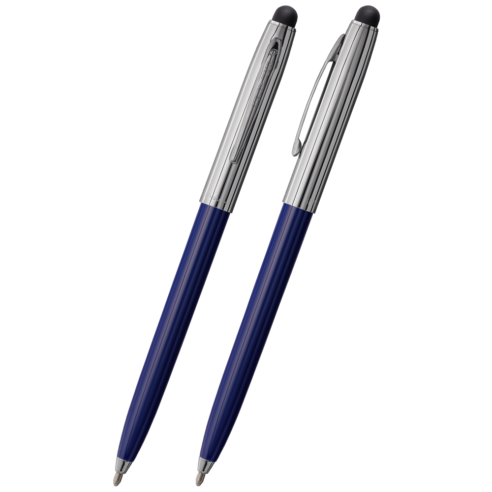 Fisher Space Pen Cap-O-Matic Pen - Blue (Chrome Cap with Stylus)