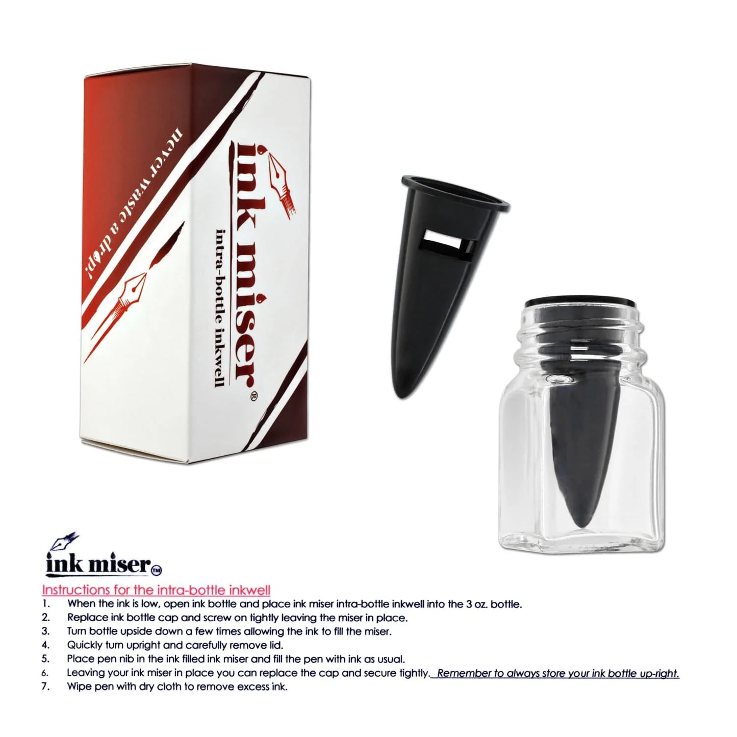 Ink Miser Intra-Bottle Inkwell - Black