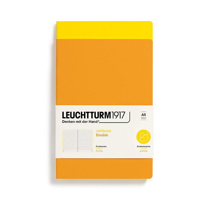 Leuchtturm1917 Jottbook A5 Medium Flexcover Dotted Notebook Set - Lemon & Rising Sun