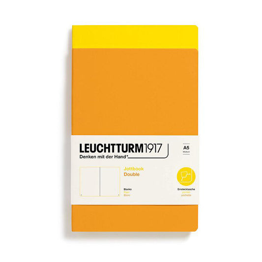 Leuchtturm1917 Jottbook A5 Medium Flexcover Plain Notebook Set - Lemon & Rising Sun