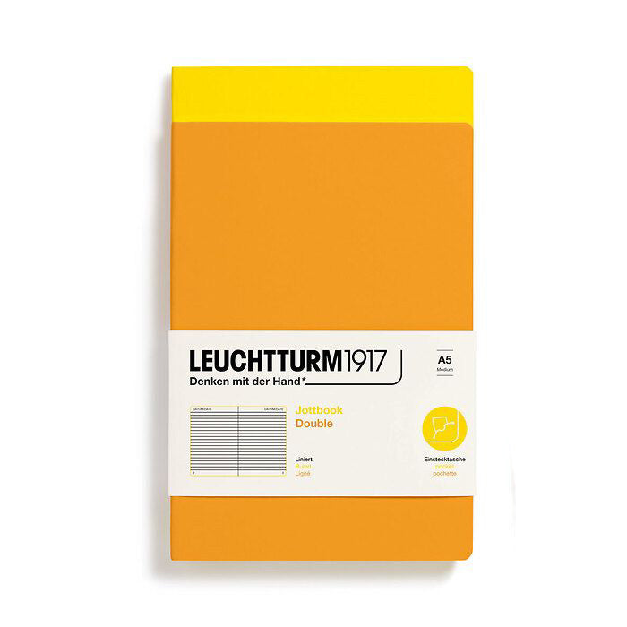 Leuchtturm1917 Jottbook A5 Medium Flexcover Ruled Notebook Set - Lemon & Rising Sun