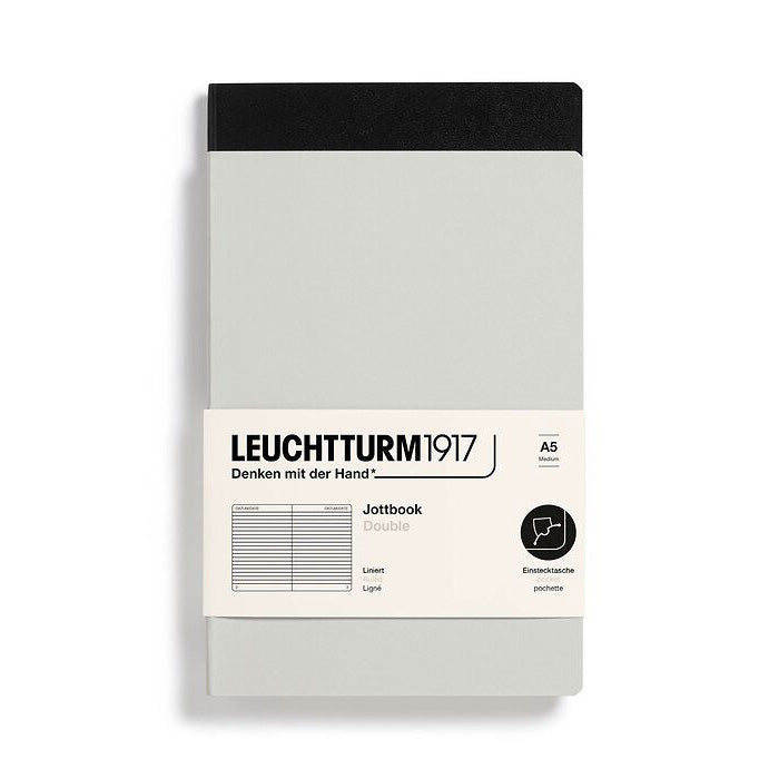 Leuchtturm1917 Jottbook A5 Medium Flexcover Ruled Notebook Set - Light Grey & Black