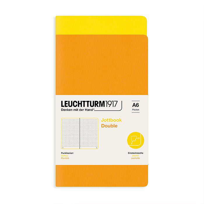 Leuchtturm1917 Jottbook A6 Pocket Flexcover Dotted Notebook Set - Lemon & Rising Sun