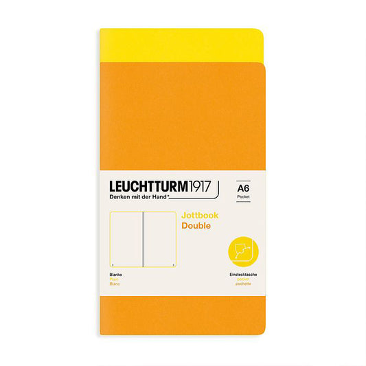 Leuchtturm1917 Jottbook A6 Pocket Flexcover Plain Notebook Set - Lemon & Rising Sun